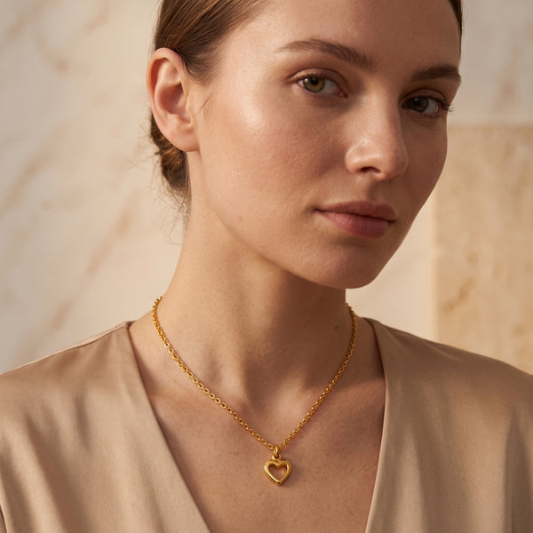Petite Gold Heart Pendant Necklace