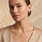 Gold Open Heart Pendant Necklace