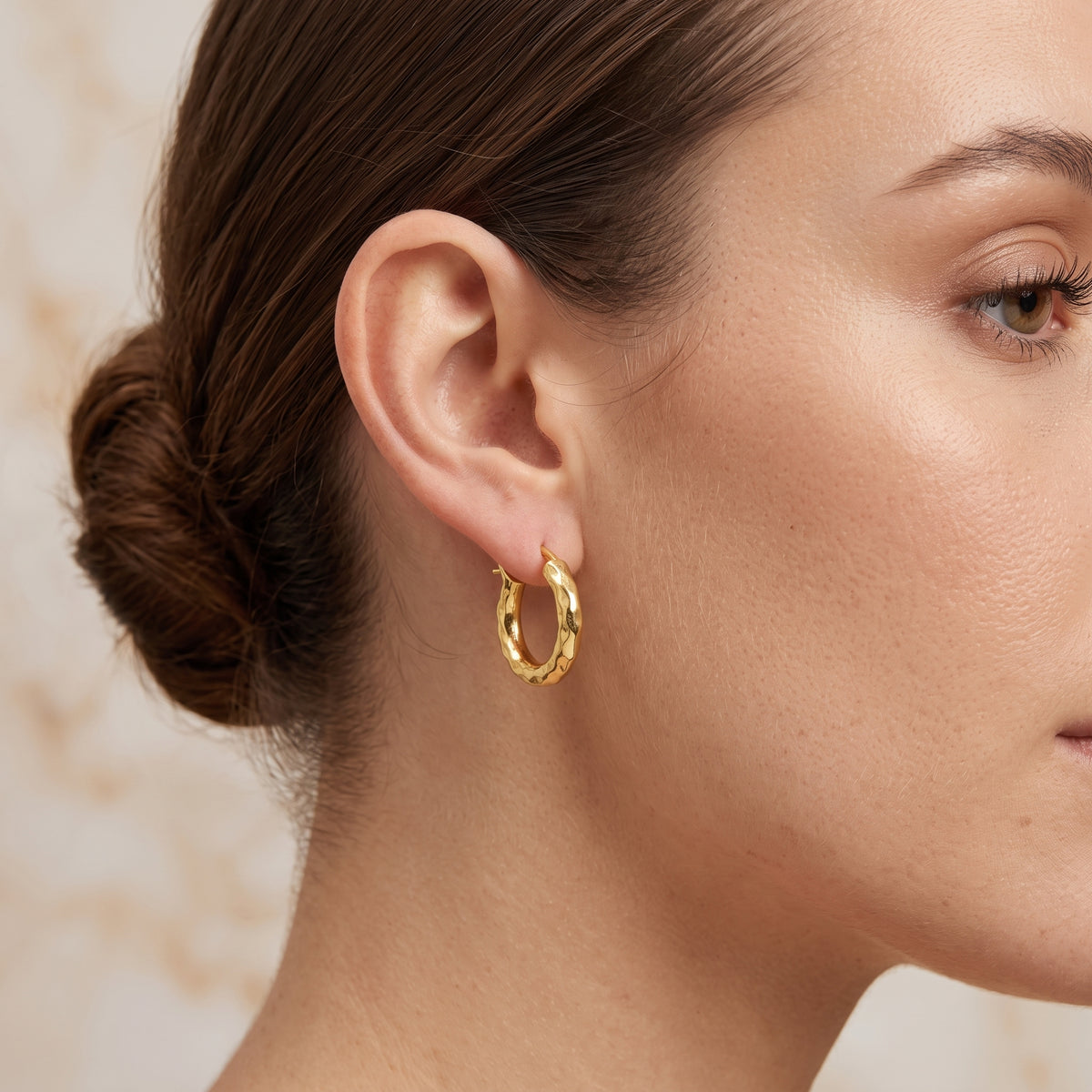 Hammered Huggie Earrings
