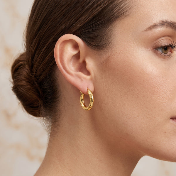 Hammered Huggie Earrings