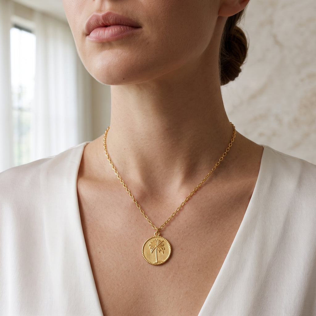Palm Tree Pendant Necklaces