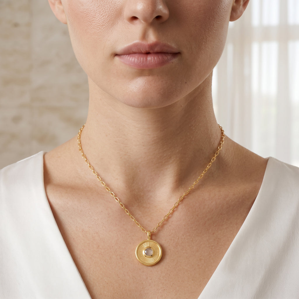 Golden Harmony Moonstone Necklace