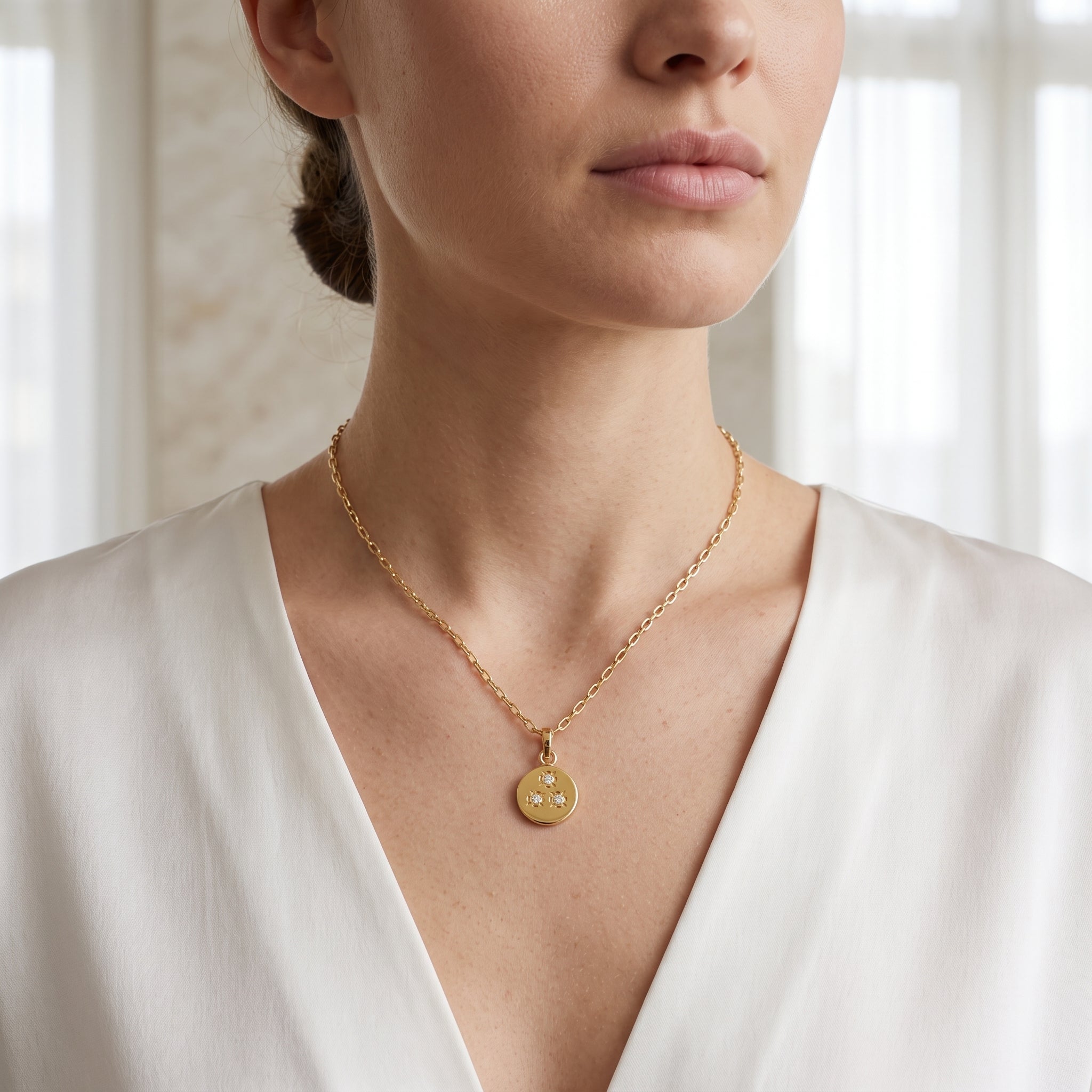 Jessie Disc Zirconia Necklace