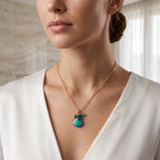 Multi Beads with Turquoise Drop Necklace