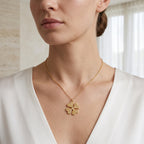 White Cubic Zirconia Clover Pendant Necklaces