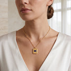Cushion shape with Evil Eye Necklace