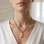 Metal Disc with Labradorite Beads Necklaces