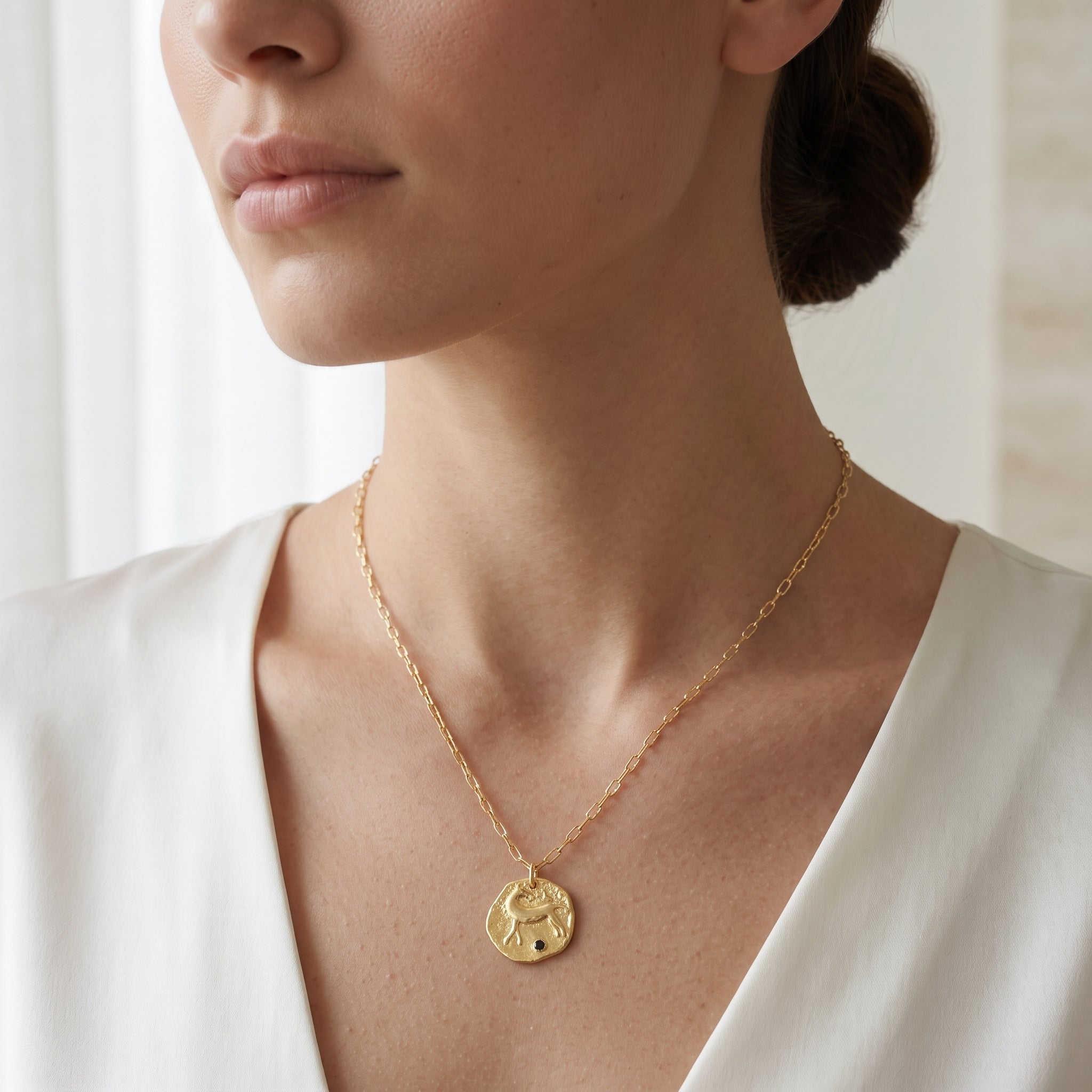 Deer Texture with Labradorite Necklaces