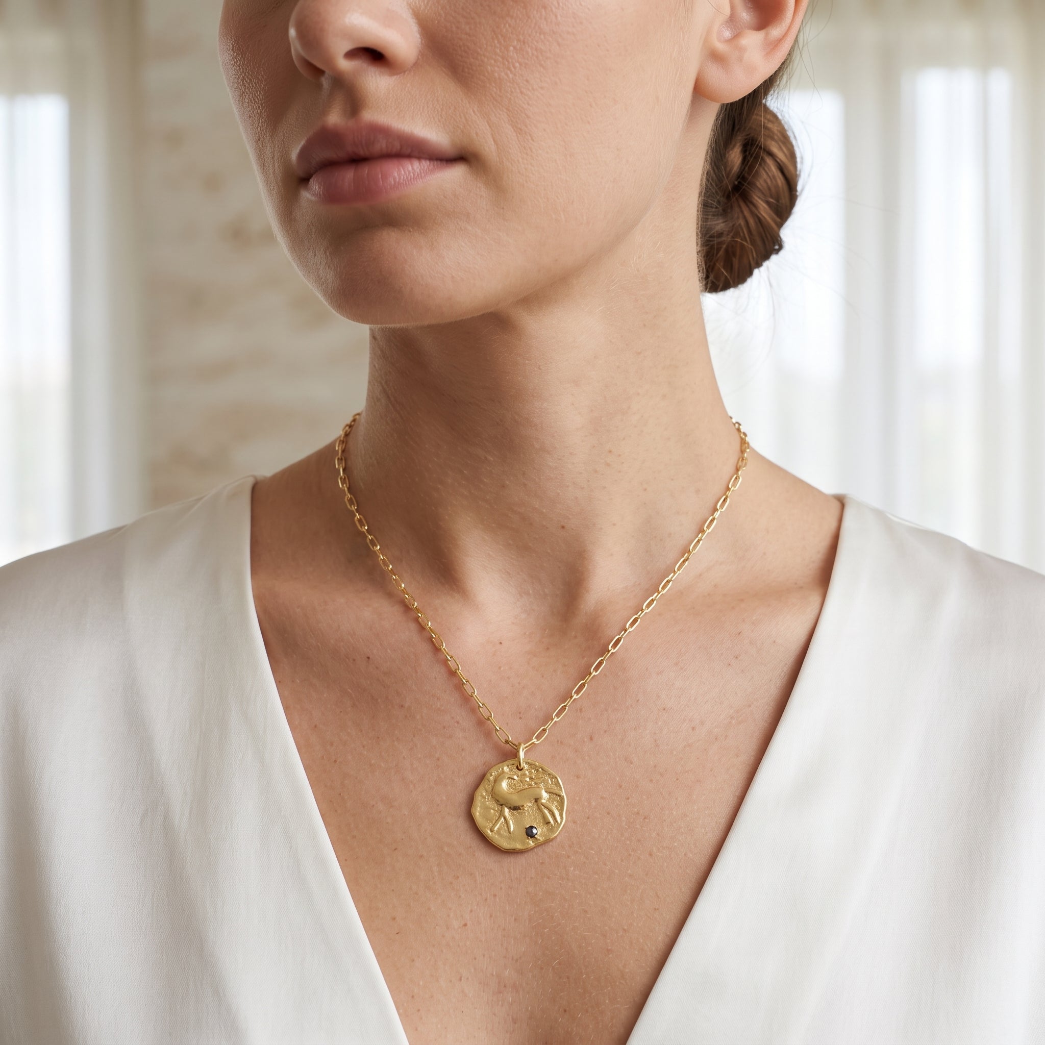 Deer Texture with Labradorite Necklaces