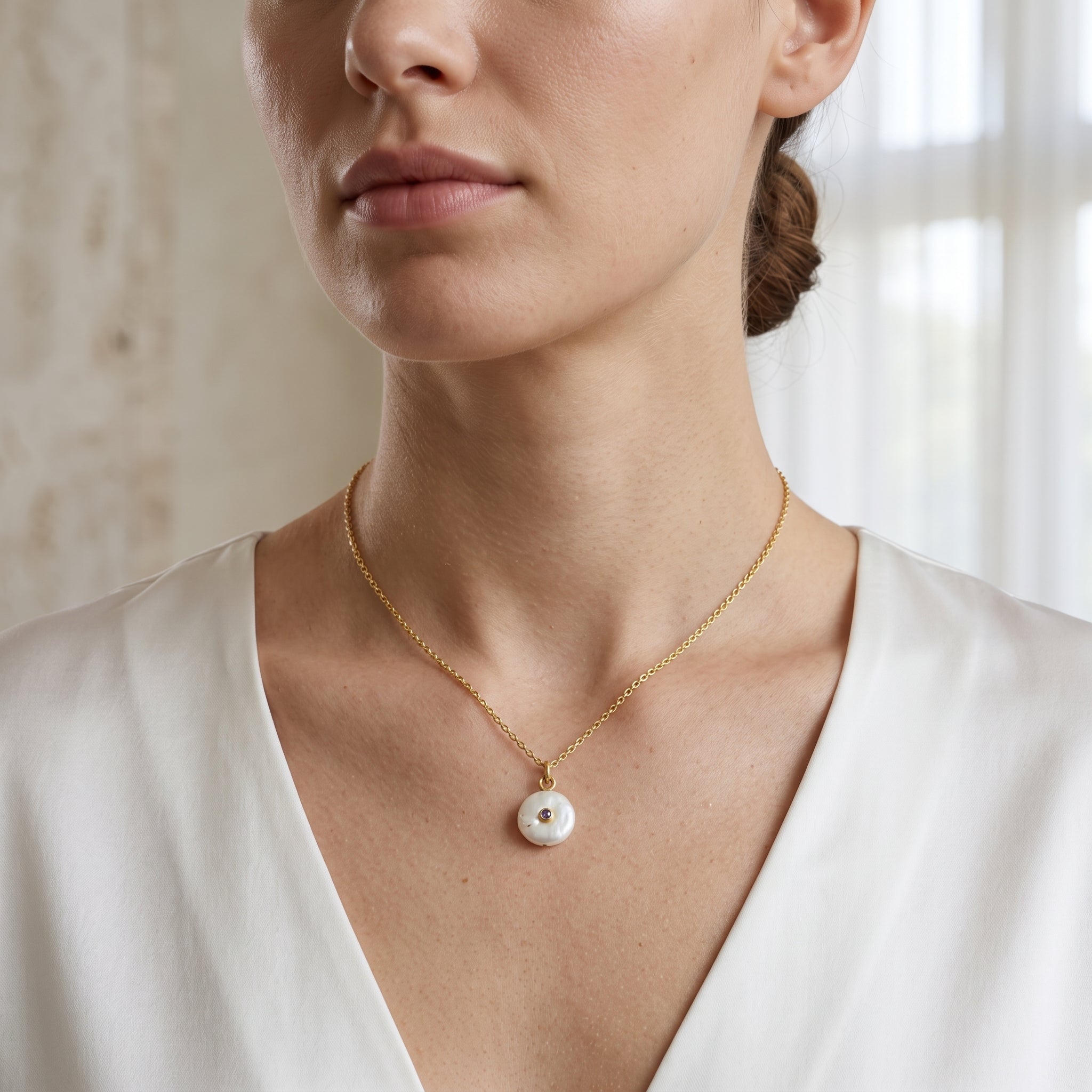 Baroque Pearl with Amethyst Gemstone Necklace