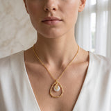 Baroque Pearl with Leaf Charm Necklace