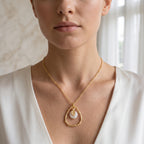 Baroque Pearl with Leaf Charm Necklace
