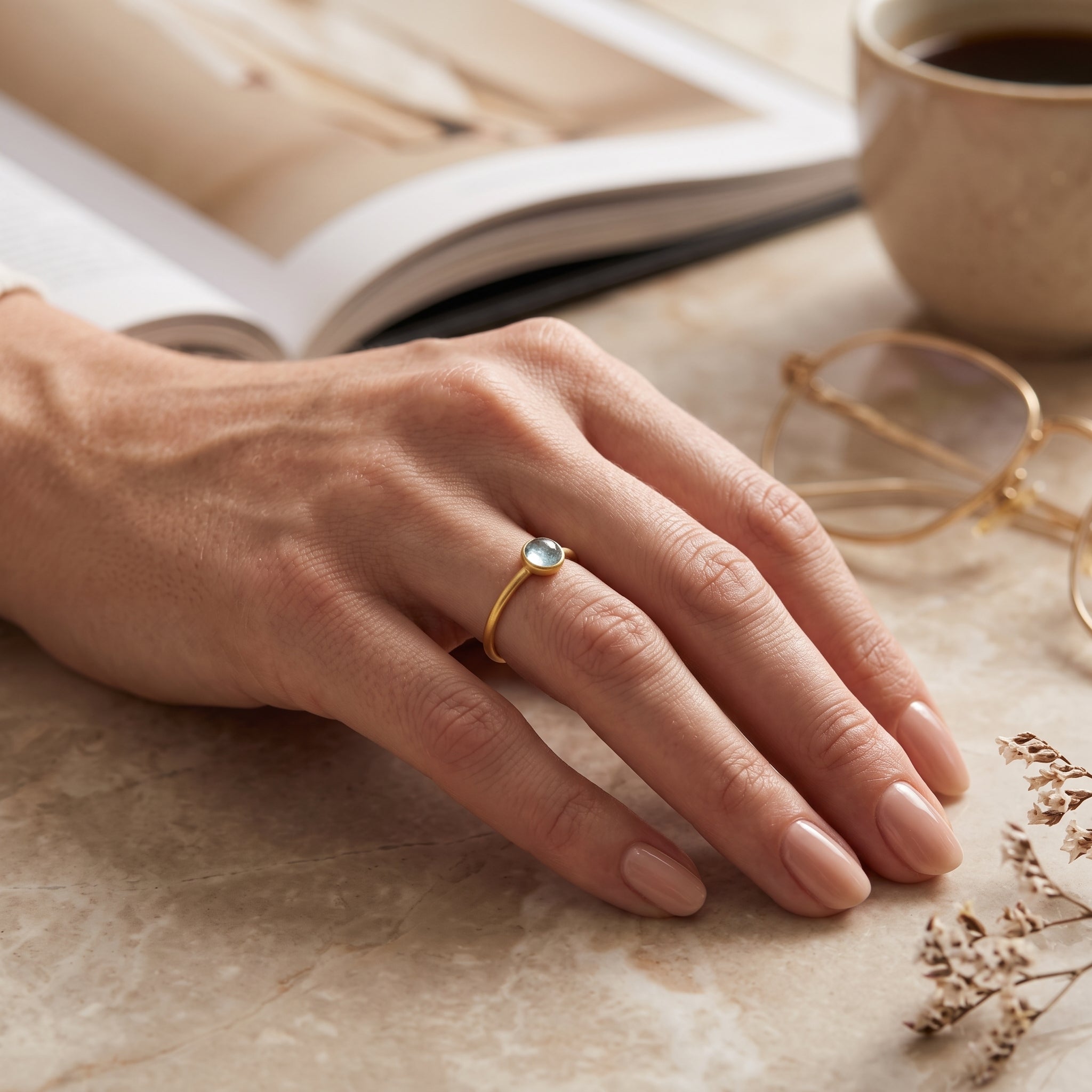 Sterling Silver Multi Gemstone Minimalist Rings