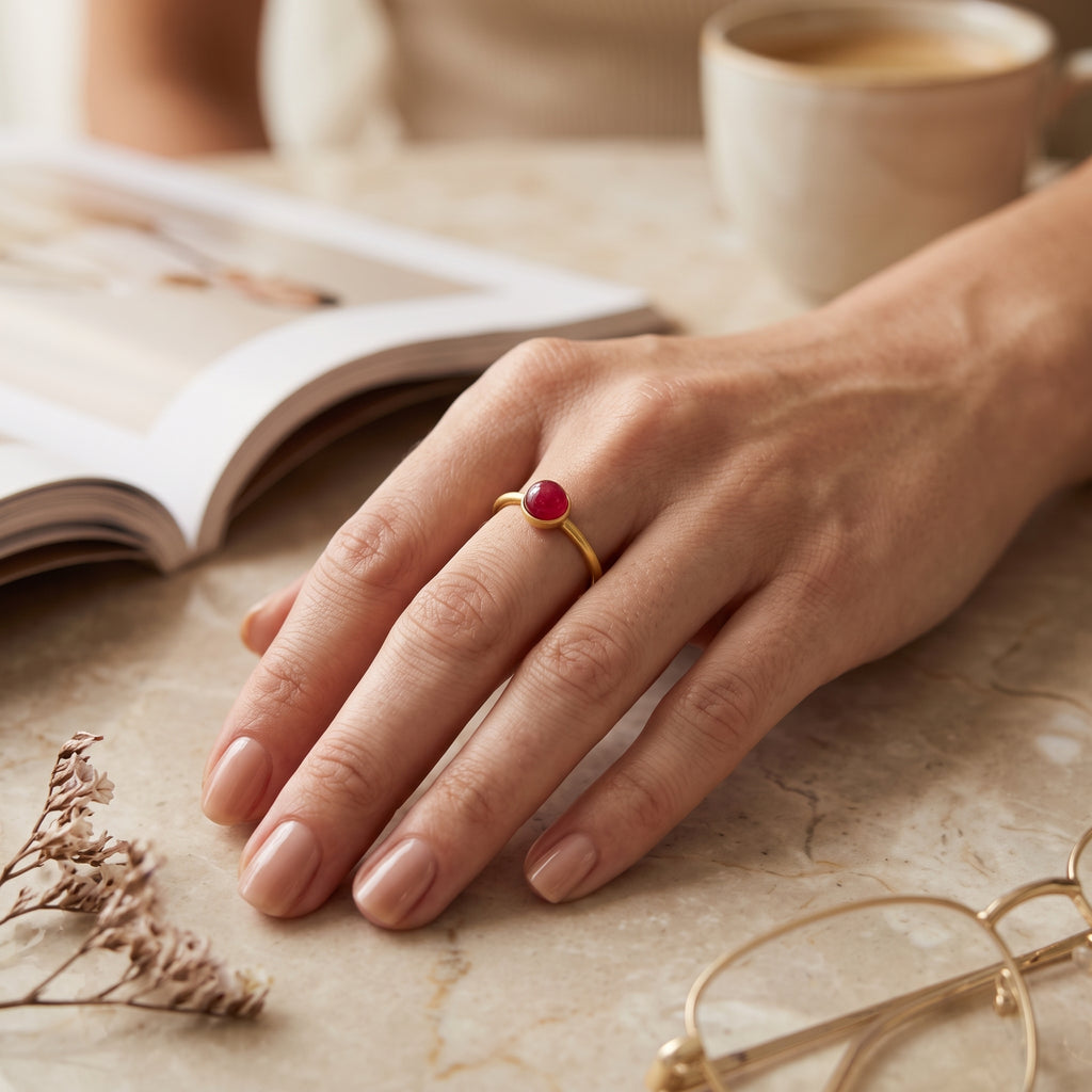Sterling Silver Multi Gemstone Minimalist Rings