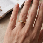 Ruby, Labradorite, White CZ, and Blue Topaz Minimalist Rings
