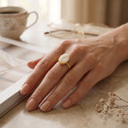 White Druzy Stone Adjustable Rings