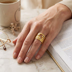 Set of 5 Rose Quartz Stackable Rings