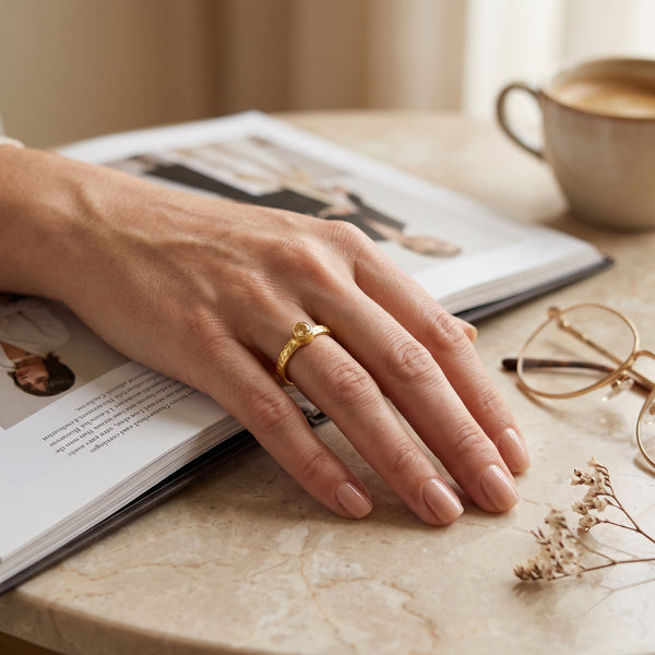 Citrine, Peridot, and Iolite Gemstone Rings in Sterling Silver