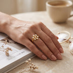 Sterling Silver Polki Stone Statement Rings
