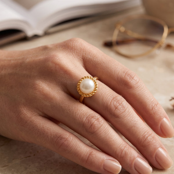 Fresh Water Pearl Solitaire Rings in Sterling Silver