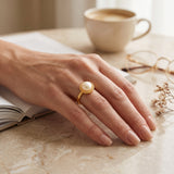 Fresh Water Pearl Solitaire Rings in Sterling Silver