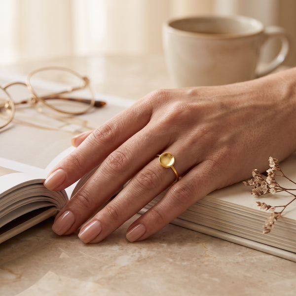 Metal Round Shape Thin Band Rings