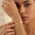 Hammered Round Disc Chain Bracelets
