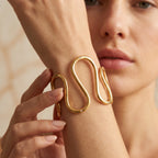 Sculpted Wave Statement Bracelet