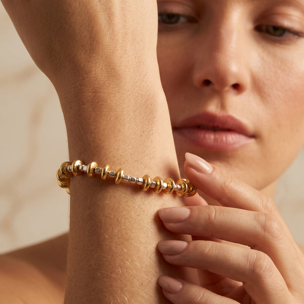 Gold Tone Metal Beads Bracelets