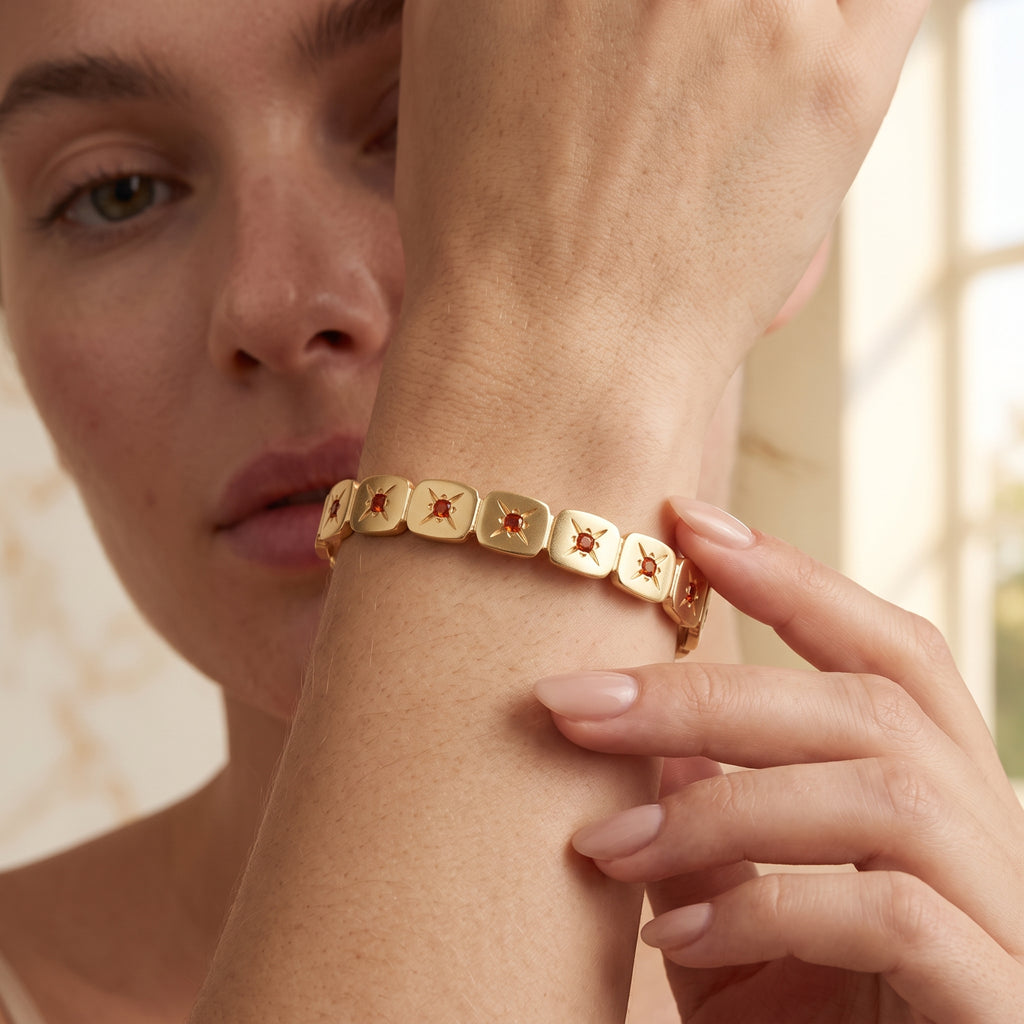 Sienna Mosaic Star-Set Cuff