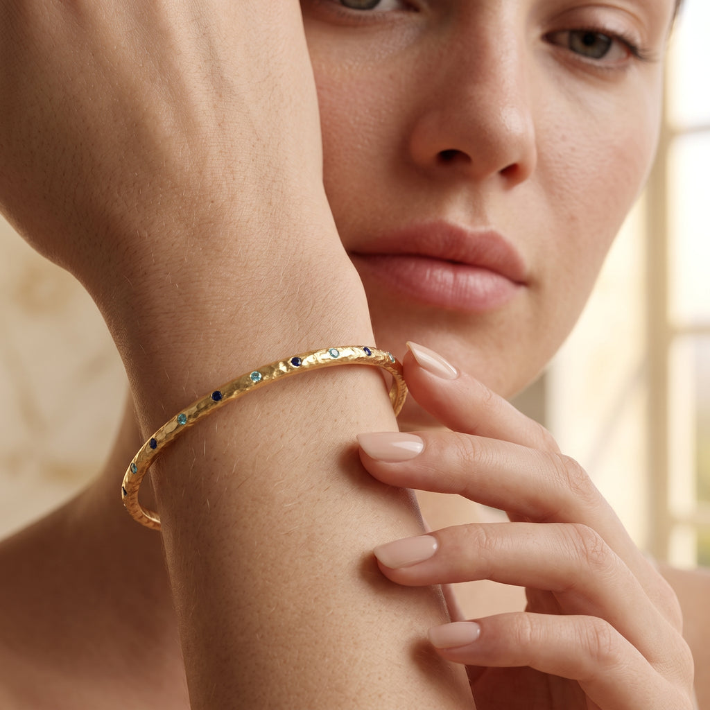 Mosaic Geometric Stone Link Bracelet
