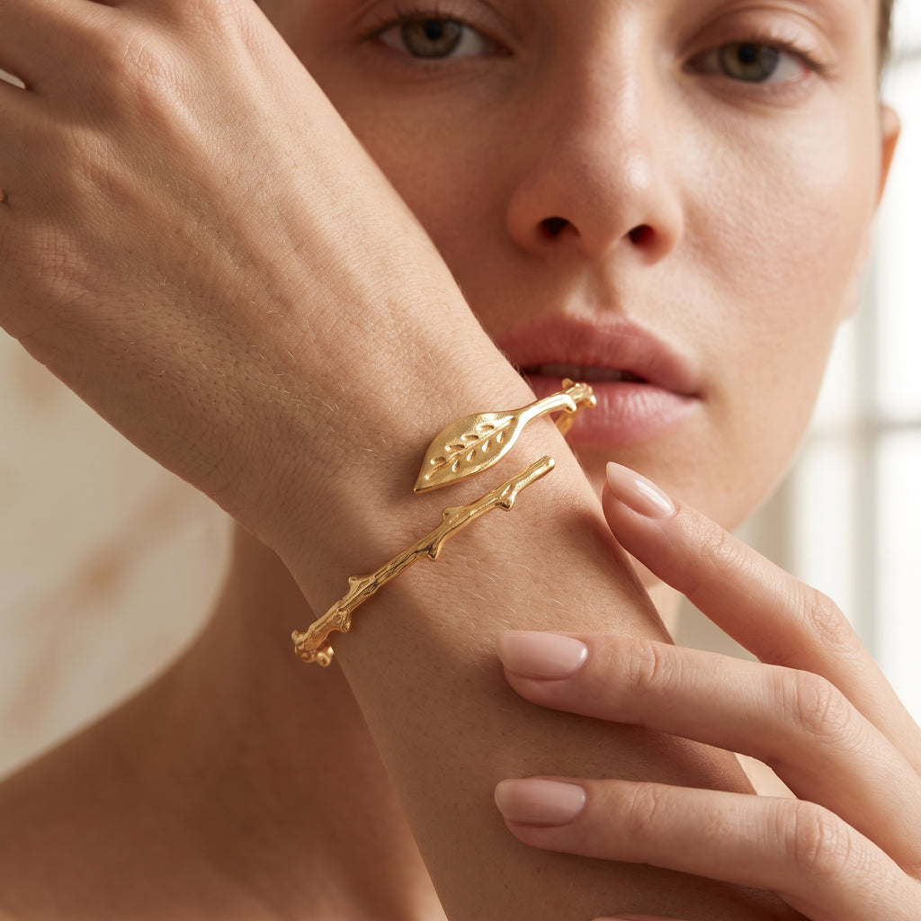 Gemini said Artemis Woodland Leaf Bypass Cuff