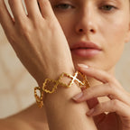 Gold Clover Cuff Bracelet