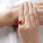 Hammered Square Shaped Ring - La Vitá Jewels