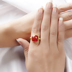 Hammered Square Shaped Ring - La Vitá Jewels
