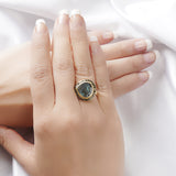 Gold, Black Rhodium Plated Pink Tourmaline Designer Rings