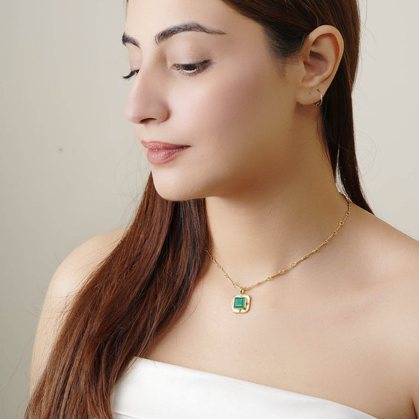 Amelia Green Onyx Necklace - La Vitá Jewels