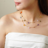 Marco Bicego Style Multi Gemstone Long Size Necklace