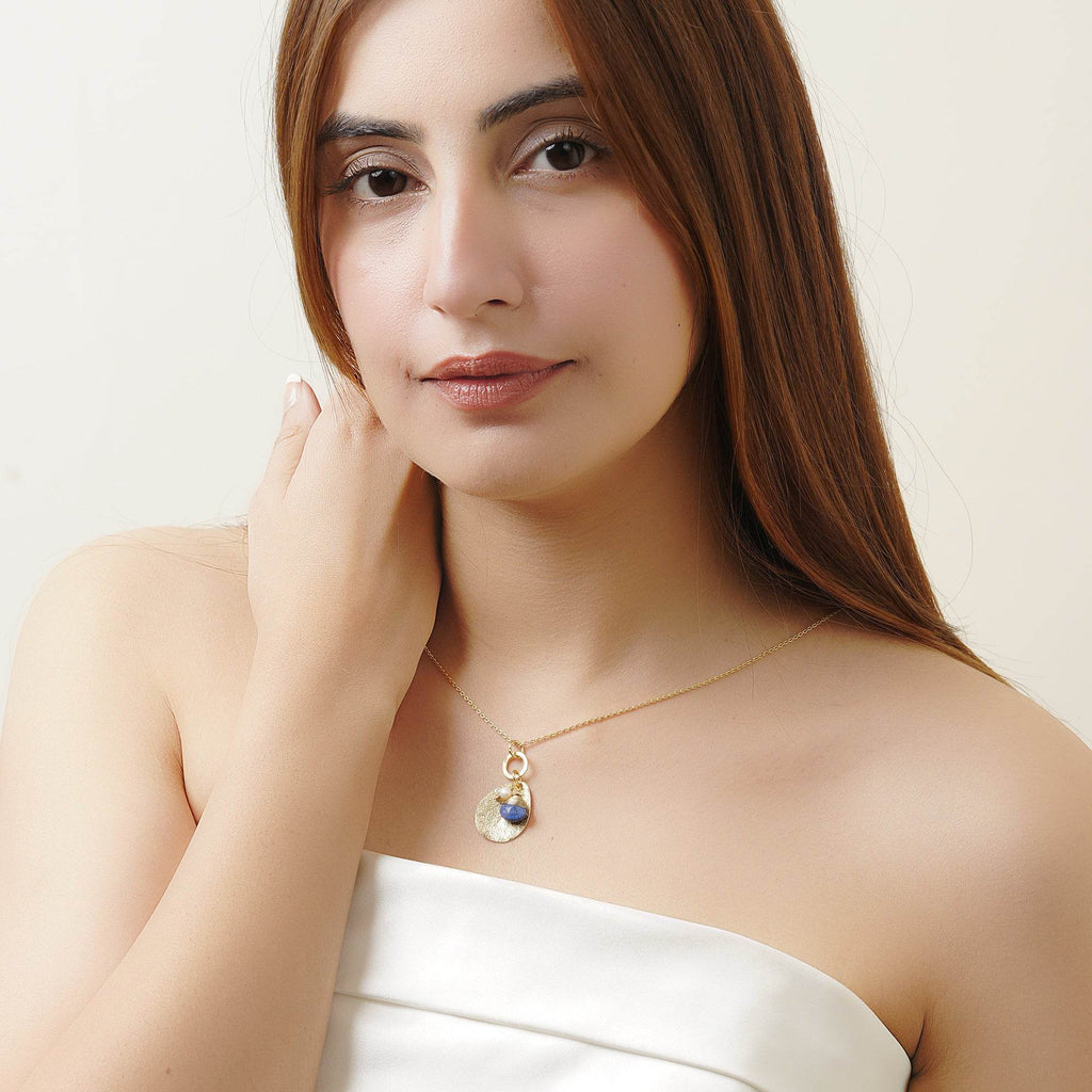 Lola Lapiz and Pearl with Texture Necklaces - La Vitá Jewels