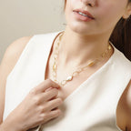 Interlocking with Hammered Leaf Necklaces - La Vitá Jewels