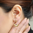 Ruby Gemstone Flower Earrings - La Vitá Jewels