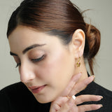 Ruby Gemstone Flower Earrings