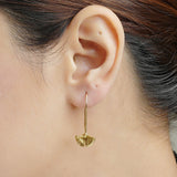 Ginkgo Leaf Drop Earrings