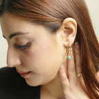 Amazonite Gemstone Hoop Earrings - La Vitá Jewels