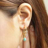 Amazonite Gemstone Hoop Earrings
