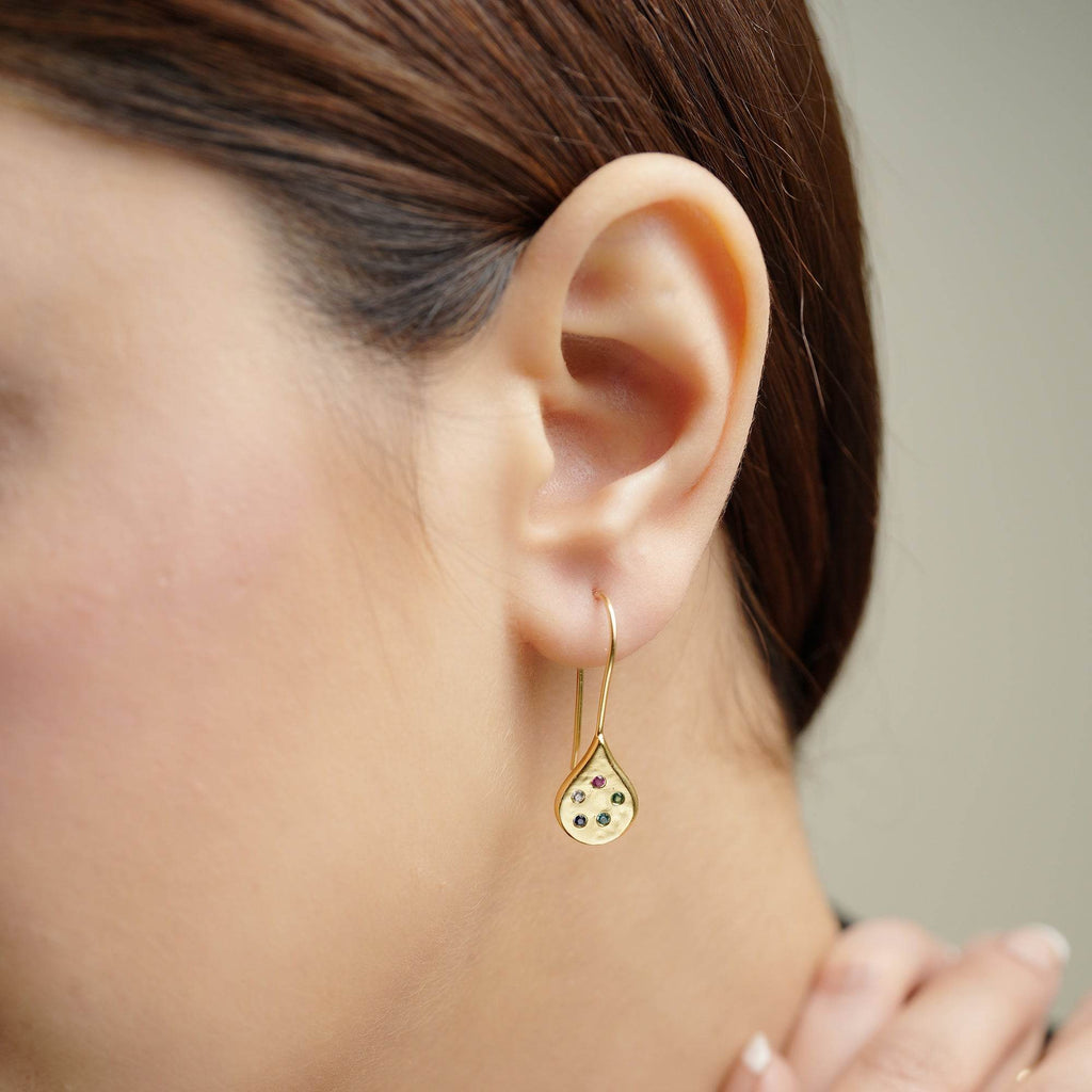 Multi Zircon Drop Shape Earring - La Vitá Jewels