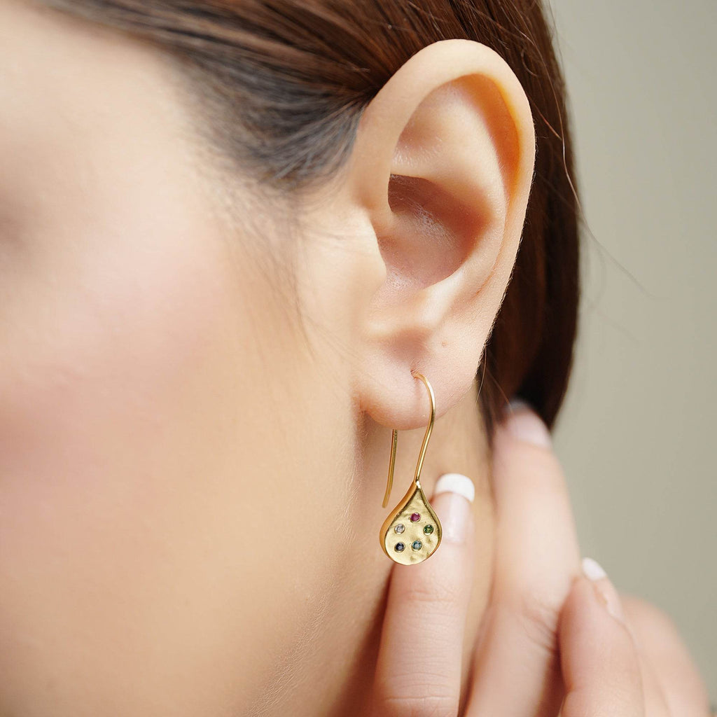 Multi Zircon Drop Shape Earring - La Vitá Jewels