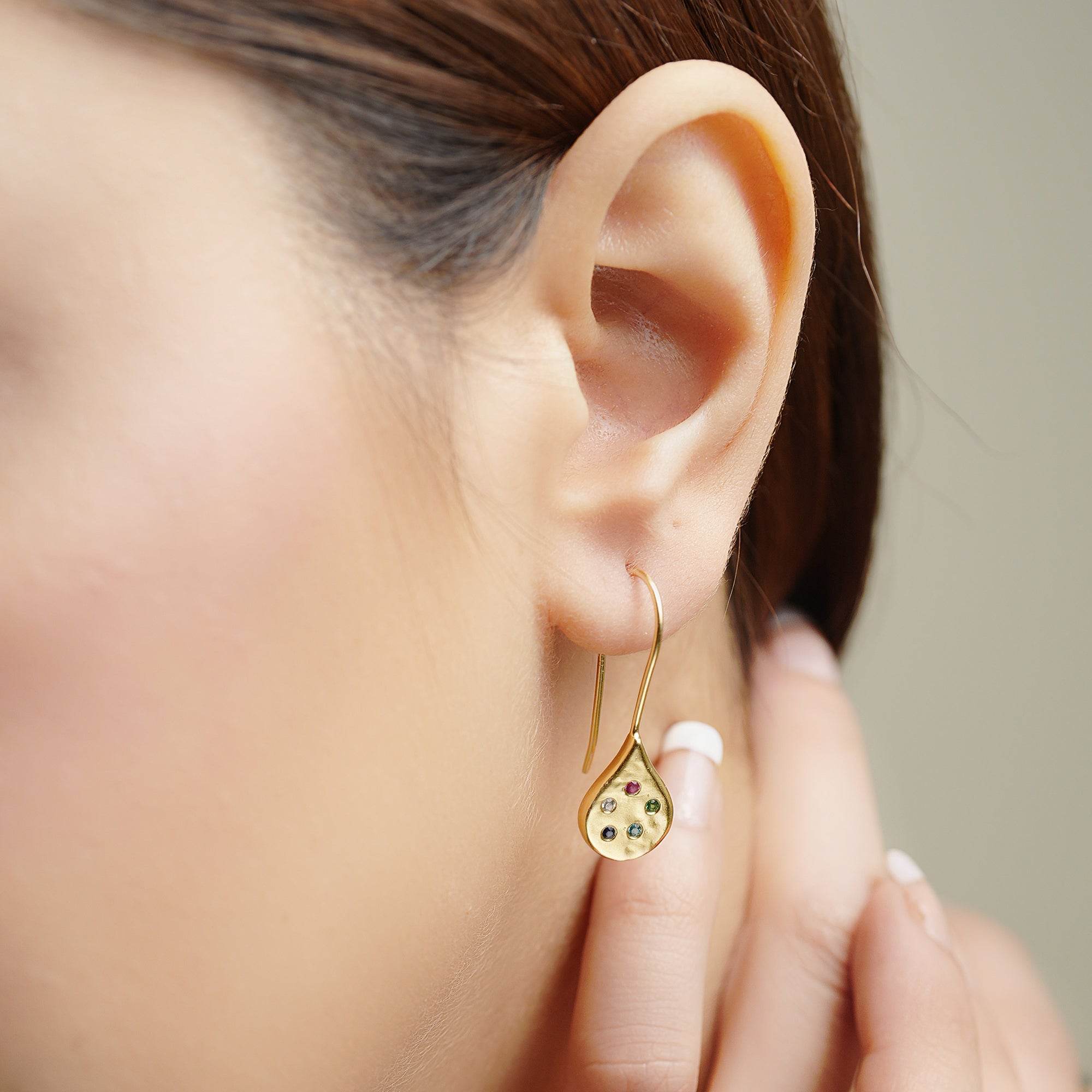 Multi Zircon Drop Shape Earring - La Vitá Jewels