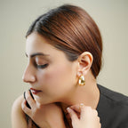Half Moon Hammered Hoop Earrings - La Vitá Jewels