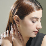 Multi Layer Plating Tone Hoop Earrings